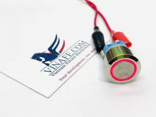 Nút Nhấn Nhả Inox 22mm 5 Chân Led Đỏ 3 - 6 VDC